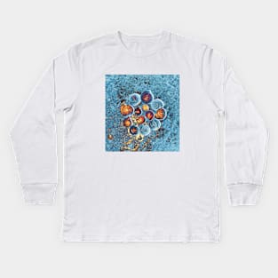 Snail Shells- Turquoise Kids Long Sleeve T-Shirt